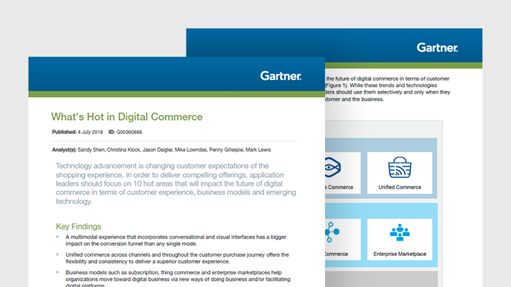 Gartner Report What's Hot in Digital Commerce